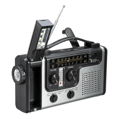 Radio Portable multifonction énergie solaire manivelle Dynamo AM/FM/SW1 météo lampe de poche lumière de lecture LED